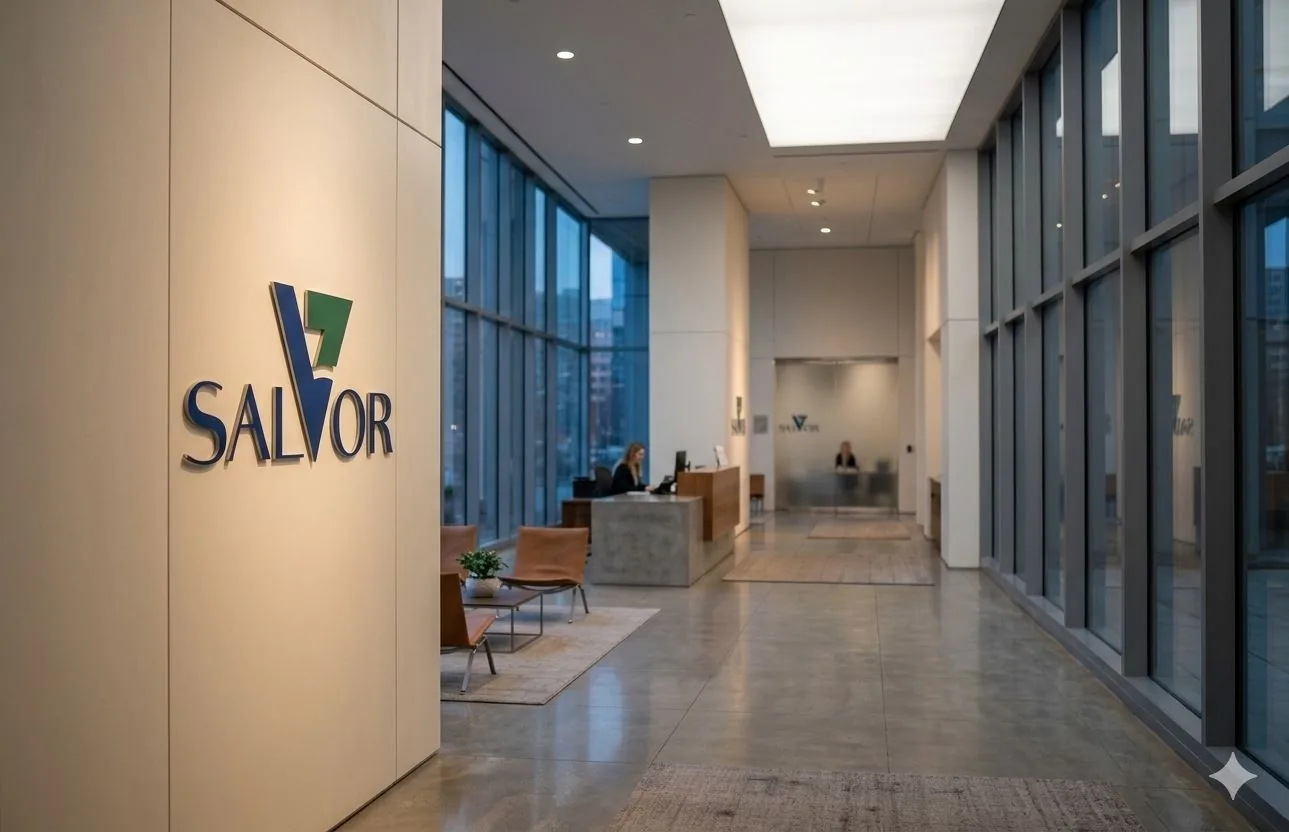 Salvor corporate office lobby with company signage